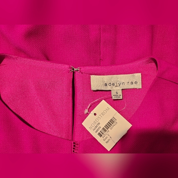 💜Adelyn Rae Satin Fuchsia / Magenta Bell Sleeve Dress - Women's Size S🩷 - Picture 8 of 8